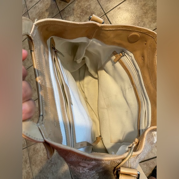 RADLEY LONDON Beige Floral Canvas Crossbody with Tan Leather Trim - Picture 5 of 7